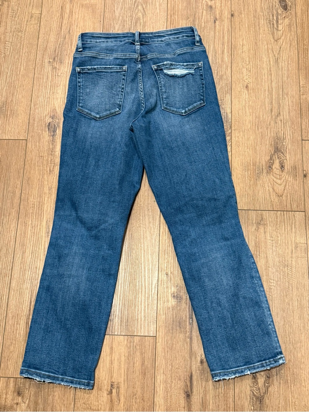 Lovervet by Vervet Relaxed Straight-Leg Ripped Jeans - Medium Blue - Picture 4 of 4